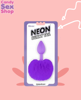 72.  Neon Bunny Tail Purple