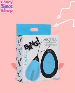 88. Bang! 10x Vibrating Silicone Egg With Remote Control Blue (ja7810)