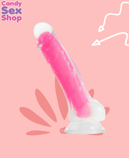 106.  Neo Elite   Glow In The Dark   7.5 Inch Silicone Dual Density Cock With Balls (ja6535) (2)