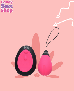 96.  Bang! 10x Vibrating Silicone Egg With Remote Control   Pink (ja6308) (2)