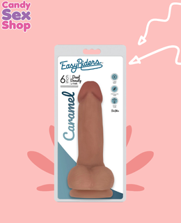 219. Easy Riders 6 Slim Bioskin Dildo With Balls Caramel(ja7826)