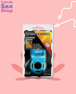 104. (ja6375) Stay Hard   Rechargeable 5 Fuction   Cock Ring   Blue