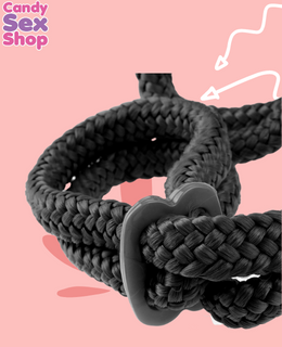 42.  Ff Silk Rope Love Cuffs Black (ja4983) (4)