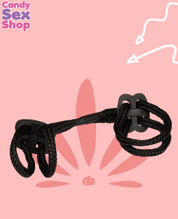 42.  Ff Silk Rope Love Cuffs Black (ja4983) (3)