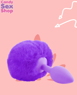 72.  Neon Bunny Tail Purple (3)