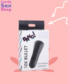 133.  Bang! 10x Vibrating Metallic Bullet   Black (ja6719)