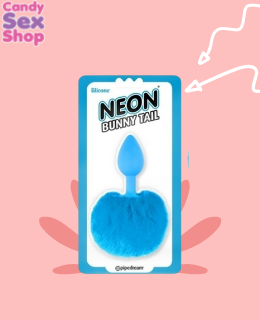 67.  Neon Bunny Tail   Blue