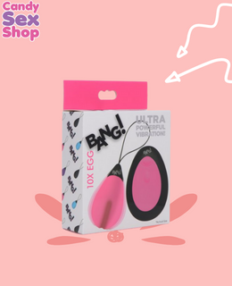 96.  Bang! 10x Vibrating Silicone Egg With Remote Control   Pink (ja6308)